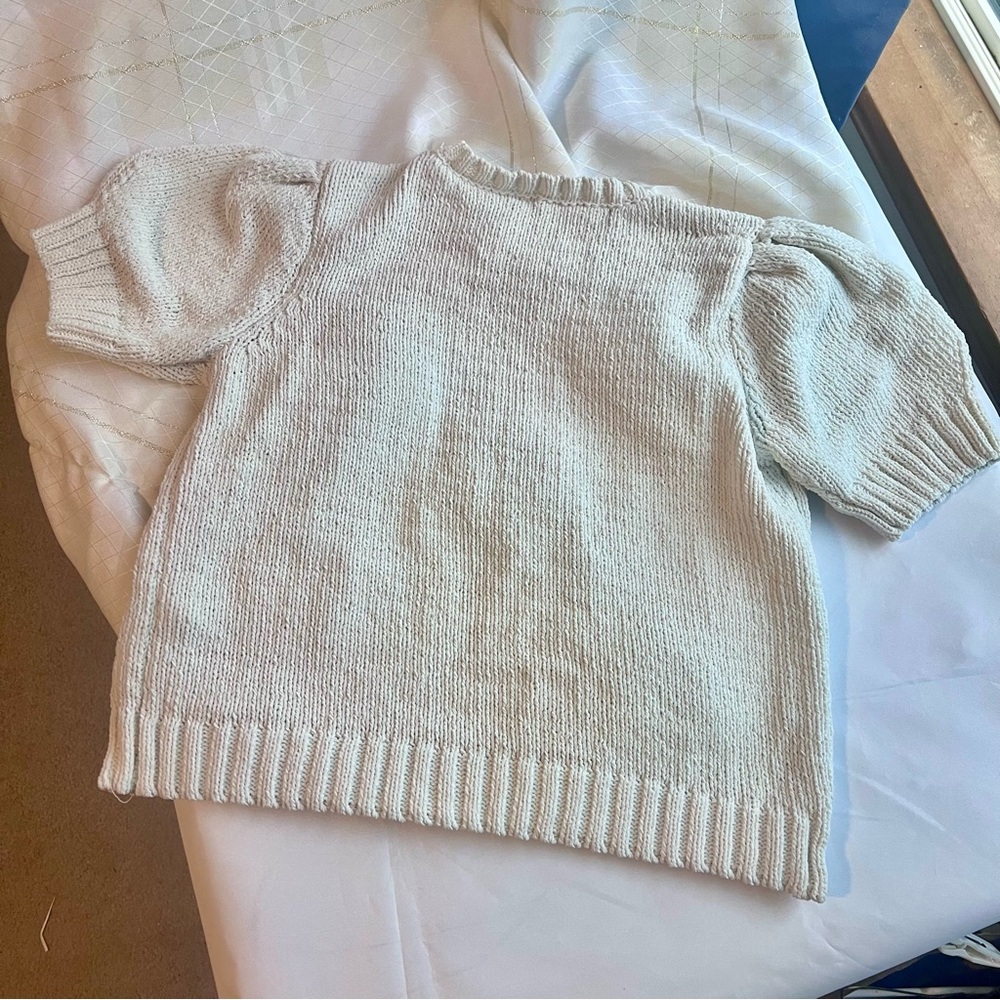 Joie Cream Sweater with Crochet Floral Details Girl’s Size Small - Picture 4 of 4